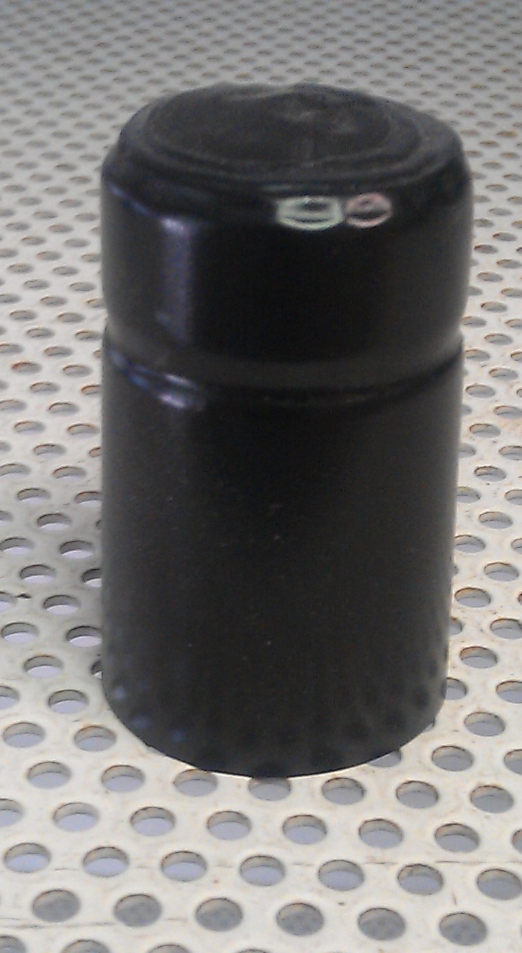 Kis méretű kapszula - pálinkás üvegre - fekete 23x40mm